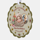 Schattigee Baby's Eerste Kerst Cardstock Ornament Kaart (Links)