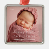 Schattigee baby's eerste kerstdag metalen ornament (Voorkant)