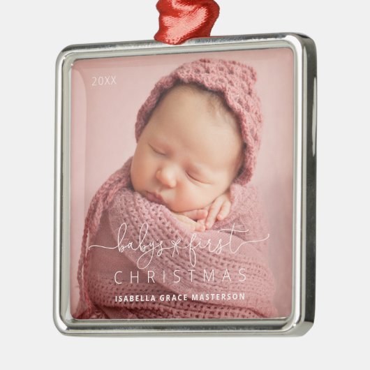 Schattigee baby's eerste kerstdag metalen ornament (Links)