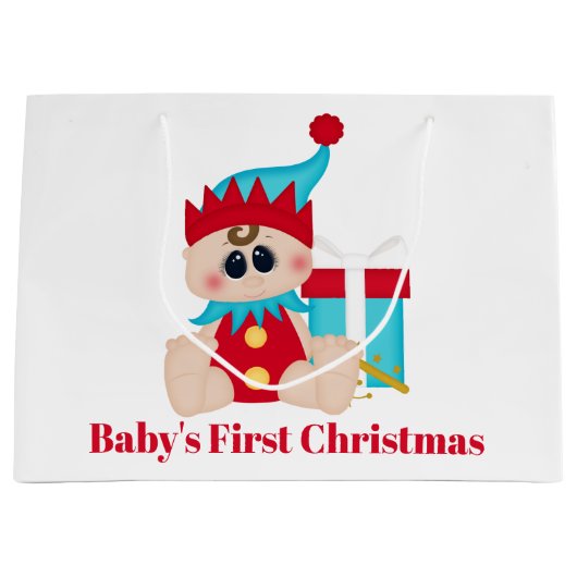 Schattigee baby's eerste kerstfeest groot cadeauzakje (Voorkant)