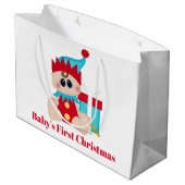 Schattigee baby's eerste kerstfeest groot cadeauzakje (Achterkant Gekanteld)