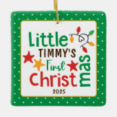 Schattigee baby's eerste kerstfoto keramisch ornament (Voorkant)