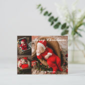 Schattigee Baby's Eerste Kerstmis 3 Fotocollage Briefkaart (Staand voorkant)