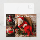 Schattigee Baby's Eerste Kerstmis 3 Fotocollage Briefkaart (Voorkant / Achterkant)