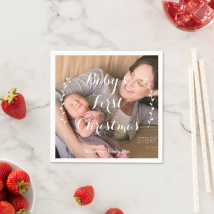 Schattigee baby's eerste kerstpapieren servetten