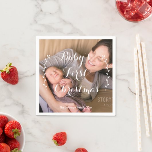 Schattigee baby's eerste kerstpapieren servetten (Insitu)