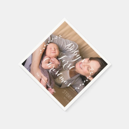 Schattigee baby's eerste kerstpapieren servetten (Hoek)