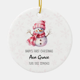 Schattigee Baby's Eerste Kerstwinter Sneeuwman Keramisch Ornament