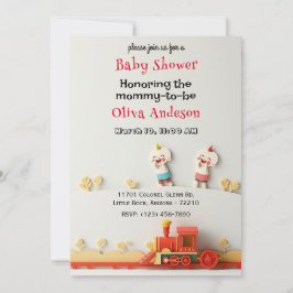 Schattigee baby's met Train Baby shower Kaart