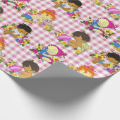 Schattigee Baby's Retro Kleurrijke Roze Plaid Cadeaupapier (Hoek)