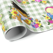 Schattigee Baby's Retro Kleurrijke Sage Green Plai Cadeaupapier (Rol Hoek)