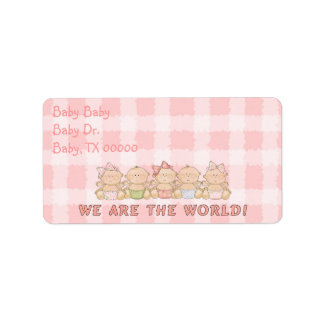 Schattigee baby's roze retouradres of cadeau Label