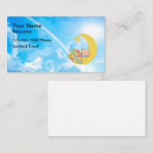 Schattigee babysitter regenboog hemel visitekaartje (Voorkant / Achterkant)