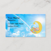 Schattigee babysitter regenboog hemel visitekaartje (Voorkant)