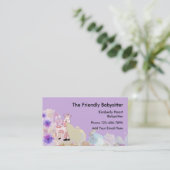 Schattigee babysitter visitekaartjes (Staand voorkant)