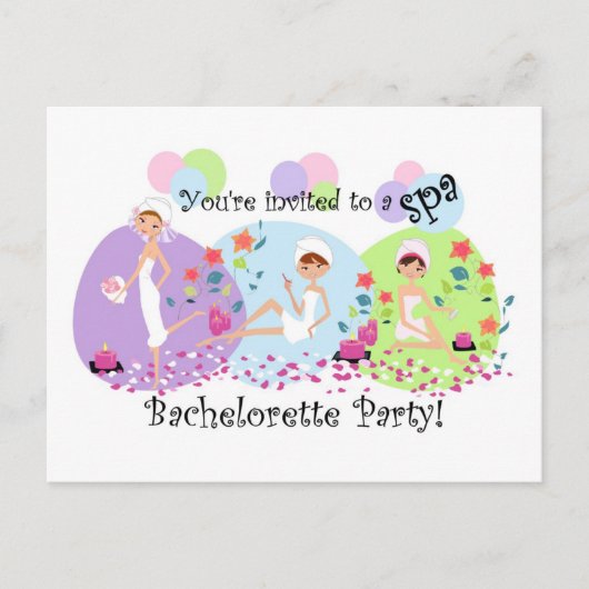 Schattigee Bachelorette Party Spa Briefkaart Uitno (Voorkant)