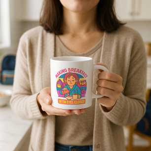 Schattigee Back-to-School Mok; Ouder Maken Ontbijt Koffiemok