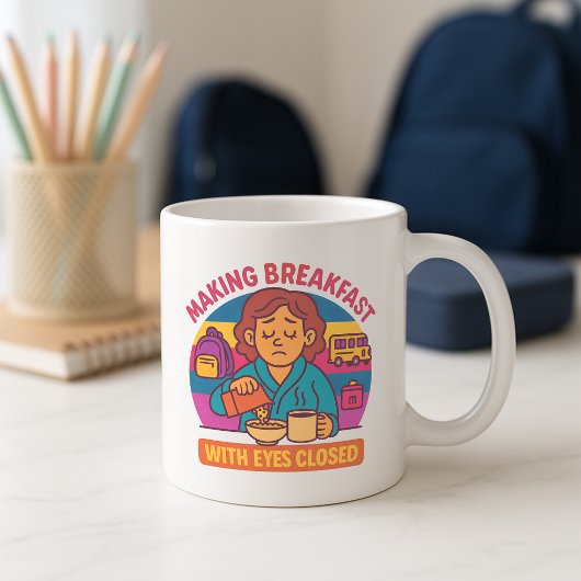 Schattigee Back-to-School Mok; Ouder Maken Ontbijt Koffiemok