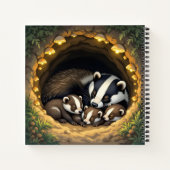 Schattigee Badger Familie Gepersonaliseerd Notitieboek (Achterkant)