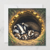 Schattigee Badger Family Napping (Voorkant)