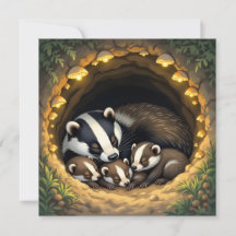 Schattigee Badger Family Napping