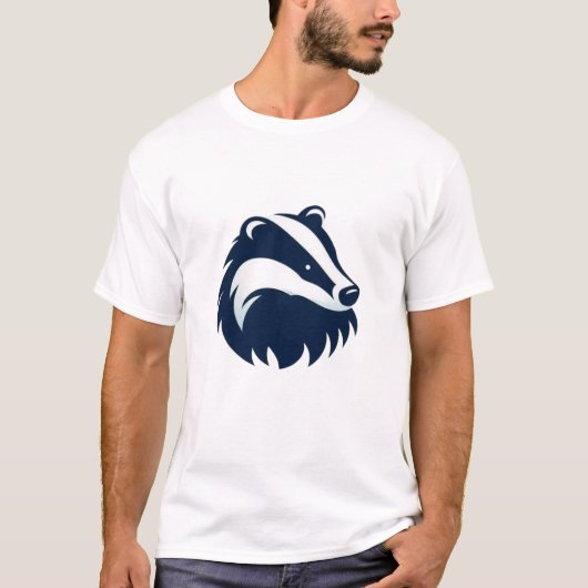 Schattigee Badger Minimalist Print T-shirt (Voorkant)
