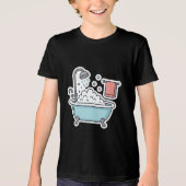 Schattigee badkuip Sticker met bubbels en handdoek Tri-Blend Shirt (Voorkant)