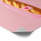 Schattigee Baguette Art Print, Gezellige trendy br Poster (Hoek)