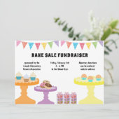 Schattigee Bake Sale Fondsenwervingsuitnodiging Kaart (Staand voorkant)