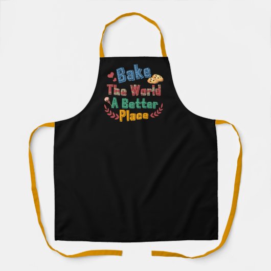 Schattigee Bake World Better Place Bakkerij Schort (Voorkant)
