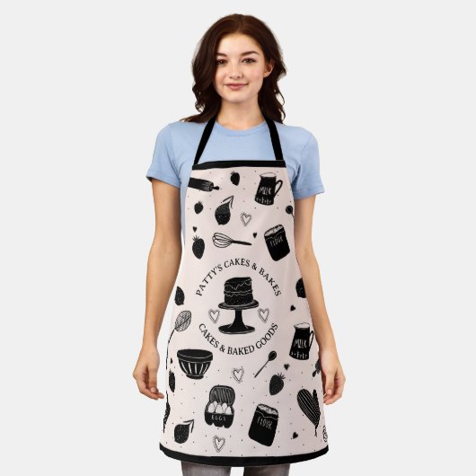 Schattigee Baker Pastry Chef Baking Utensils Roze Schort (Gedragen)