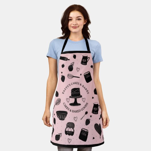 Schattigee Baker Pastry Chef Baking Utensils Roze  Schort (Gedragen)
