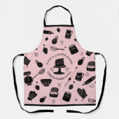 Schattigee Baker Pastry Chef Baking Utensils Roze  Schort (Voorkant)