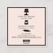 Schattigee Baker Pastry Chef Baking Utensils Roze  Vierkante Visitekaartje (Achterkant)