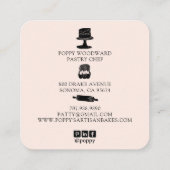 Schattigee Baker Pastry Chef Baking Utensils Roze  Vierkante Visitekaartje (Achterkant)