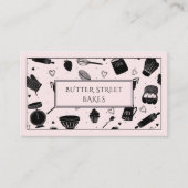 Schattigee Baker Pastry Chef Baking Utensils Roze Visitekaartje (Voorkant)