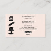 Schattigee Baker Pastry Chef Baking Utensils Roze Visitekaartje (Achterkant)