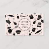 Schattigee Baker Pastry Chef Baking Utensils Roze  Visitekaartje (Voorkant)