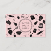 Schattigee Baker Pastry Chef Baking Utensils Roze  Visitekaartje (Voorkant)