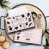 Schattigee Baker Pastry Chef Baking Utensils Roze  Visitekaartje