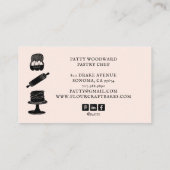 Schattigee Baker Pastry Chef Baking Utensils Roze Visitekaartje (Achterkant)