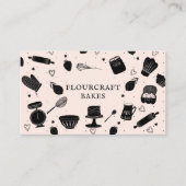 Schattigee Baker Pastry Chef Baking Utensils Roze Visitekaartje (Voorkant)