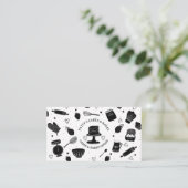 Schattigee Baker Pastry Chef Bakken Utensils Zwart Visitekaartje (Staand voorkant)