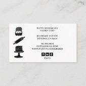 Schattigee Baker Pastry Chef Bakken Utensils Zwart Visitekaartje (Achterkant)