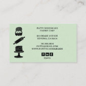 Schattigee Baker Pastry Chef Bakken Utensils Zwart Visitekaartje (Achterkant)
