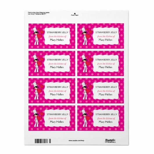 Schattigee baketiketten gepersonaliseerd etiket (Full Sheet)