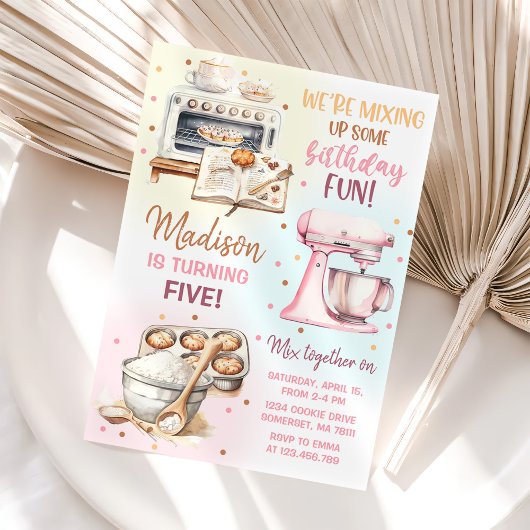 Schattigee Baking Party Girl's Birthday Kaart