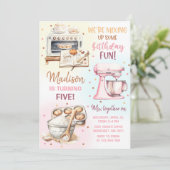 Schattigee Baking Party Girl's Birthday Kaart (Staand voorkant)