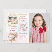 Schattigee Baking Party Girl's Verjaardagsfoto Kaart (Voorkant)