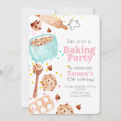 Schattigee baking party kind verjaardagsuitnodigin kaart (Voorkant)